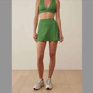 Reformation Ecomove Skirt & V-Neck Cross Back Bra Set | Size M